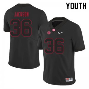 NCAA Youth Alabama Crimson Tide #36 Ian Jackson Stitched College 2021 Nike Authentic Black Football Jersey XY17F78BE